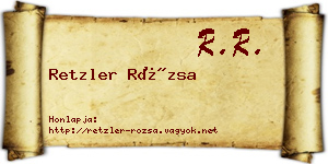 Retzler Rózsa névjegykártya